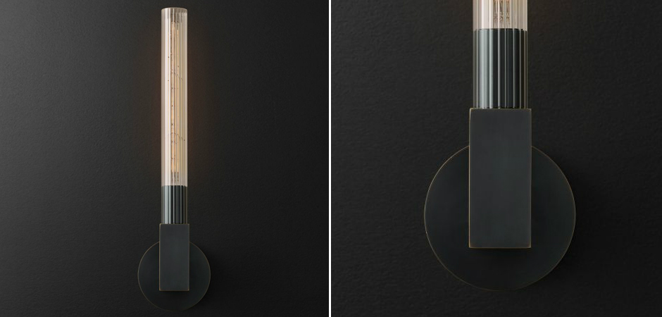 Бра RH CANNELLE wall lamp SINGLE Sconces Black Бра RH CANNELLE wall lamp SINGLE Sconces Black - Loft-Concept в Перми