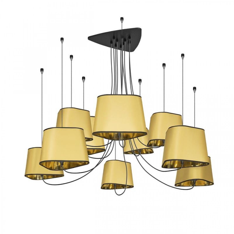 Люстра Designheure Lighting Gold 10 плафонов Золотой Черный в Перми | Loft Concept 