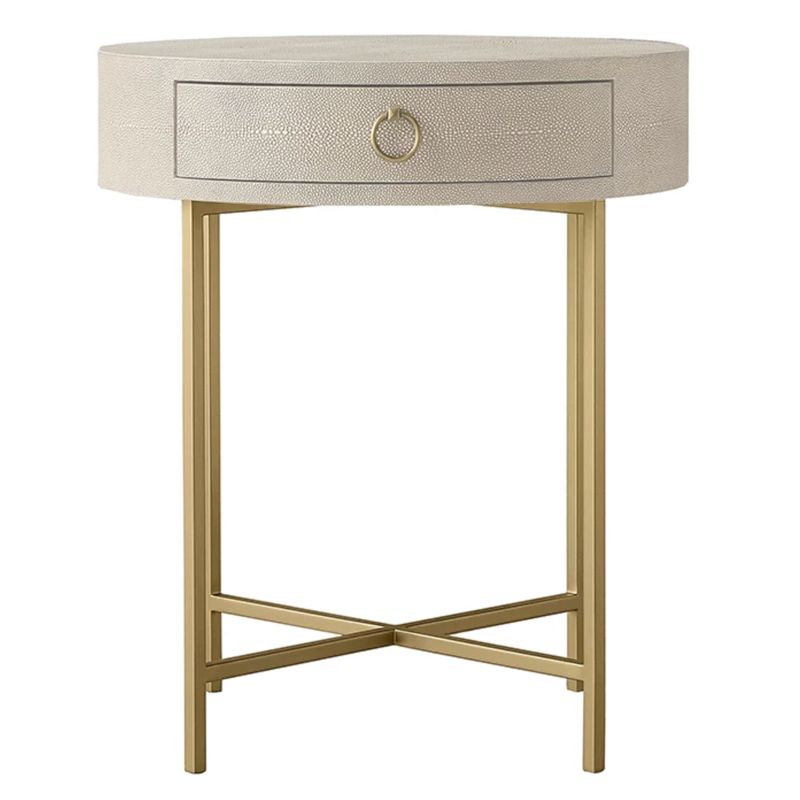 Gaston Stingray Round Ivory Side Table Приставной стол скат Золотой ivory ( слоновая кость ) в Перми | Loft Concept 