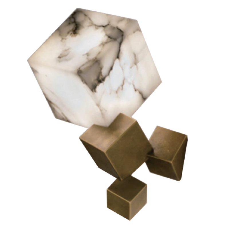 Бра Marble Cube Wall lamp Белый Мрамор Bianco Медь в Перми | Loft Concept 