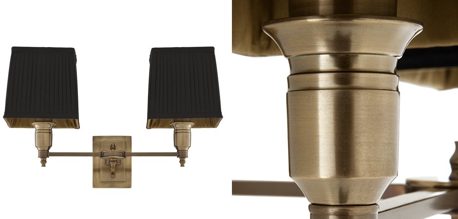 Бра Wall Lamp Lexington Double Brass+Black Бра Wall Lamp Lexington Double Brass+Black - Loft-Concept в Перми