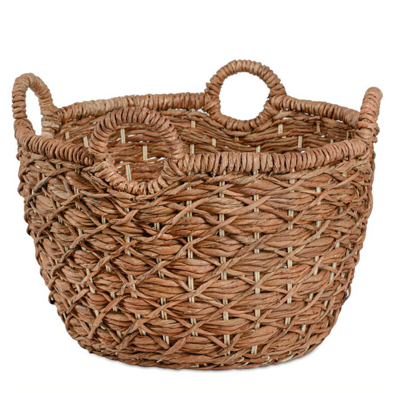 Корзина плетеная Wicker basket 4 handles Коричневый в Перми | Loft Concept 