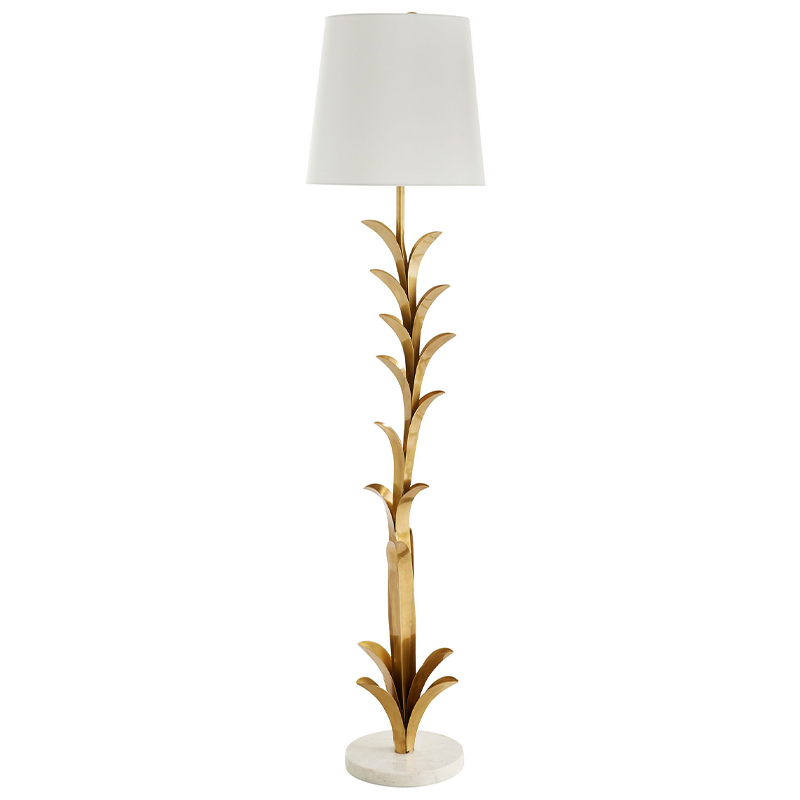 Торшер Arteriors ABBOTT FLOOR LAMP Латунь Белый в Перми | Loft Concept 