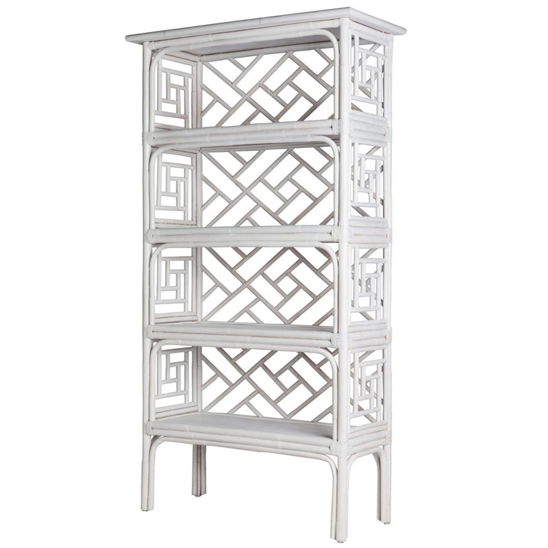 Стеллаж Белый Bamboo Chippendale Etagere White Белый в Перми | Loft Concept 