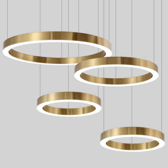 Люстра Light Ring Horizontal  Глянцевое золото Латунь в Перми | Loft Concept 