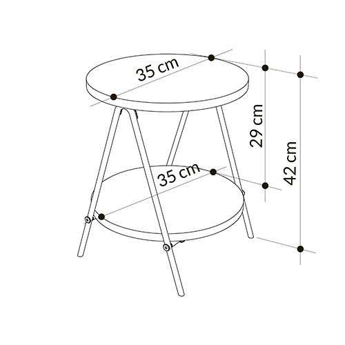 Стол приставной с 2-мя круглыми столешницами цвета антрацит ESSEL SIDE TABLE ANTHRACITE в Перми