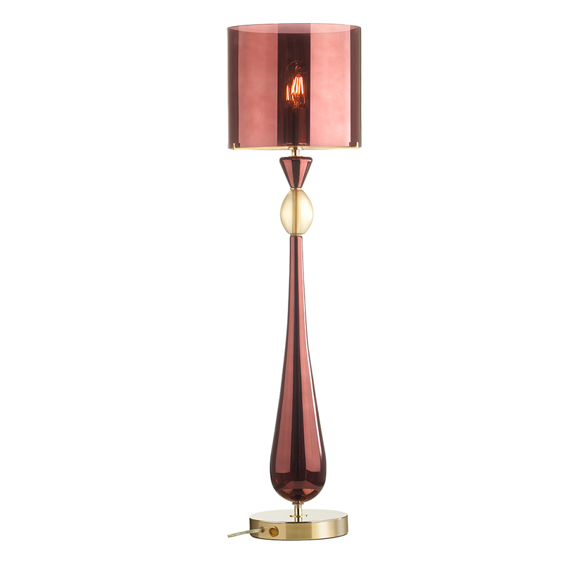 Настольная лампа Roser Burgundy Table Lamp Бургундский красный Золотой в Перми | Loft Concept 