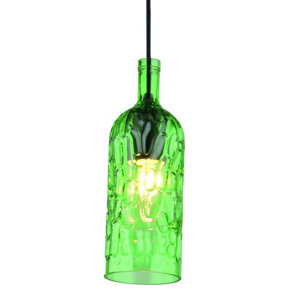 Подвесной светильник Geometry Glass Green Bottle Pendant Зеленый в Перми | Loft Concept 