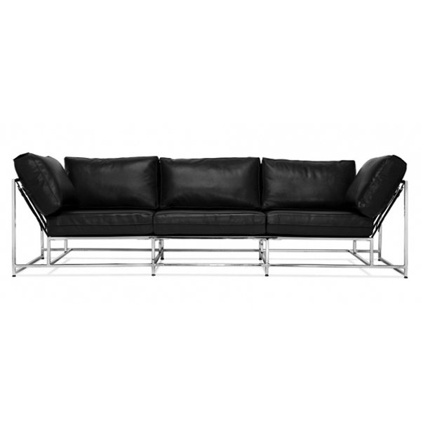 Диван Black Calfskin Sofa Черный в Перми | Loft Concept 