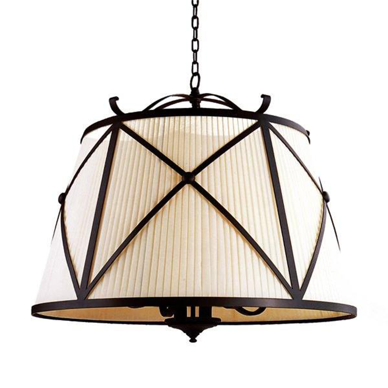 Люстра абажур Provence Lampshade Light Brown Chandelier Коричневый винтаж Бежевый в Перми | Loft Concept 