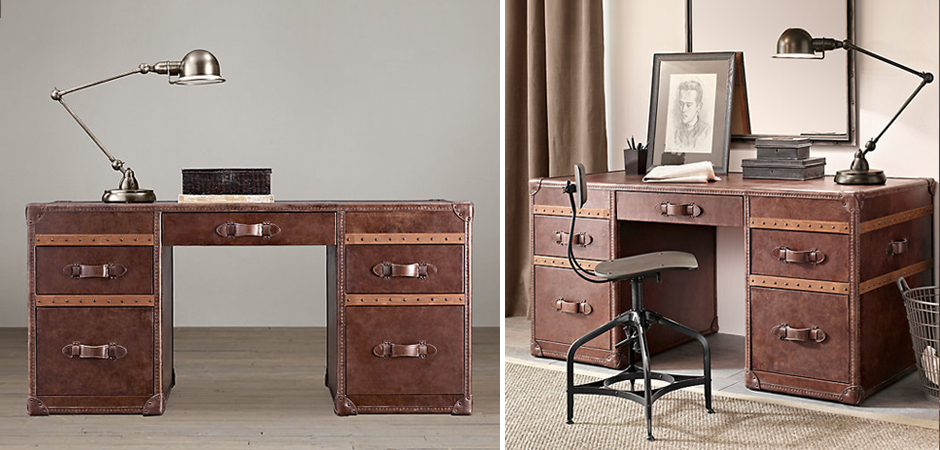 Рабочий Стол Натуральная Кожа RH Mayfair Steamer Trunk Рабочий Стол Натуральная Кожа RH Mayfair Steamer Trunk - Loft-Concept в Перми