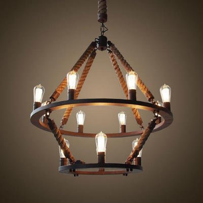 Люстра Rope Filament Chandelier Черный в Перми | Loft Concept 