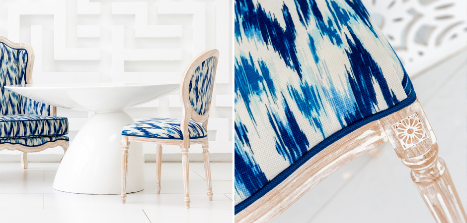 Стул с синим узором Ikat Pattern Стул с синим узором Ikat Pattern - Loft-Concept в Перми