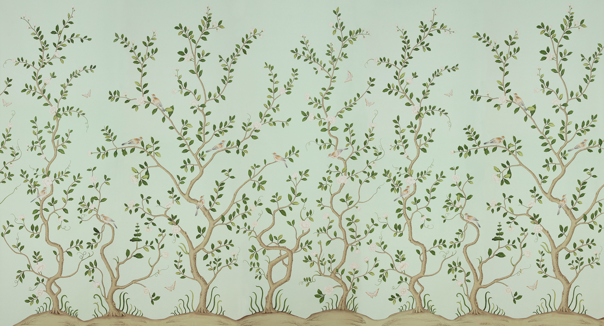 Обои ручная роспись Gustavian Garden Spring on white dyed paper Обои ручная роспись Gustavian Garden Spring on white dyed paper - постер Loft-Concept в Перми