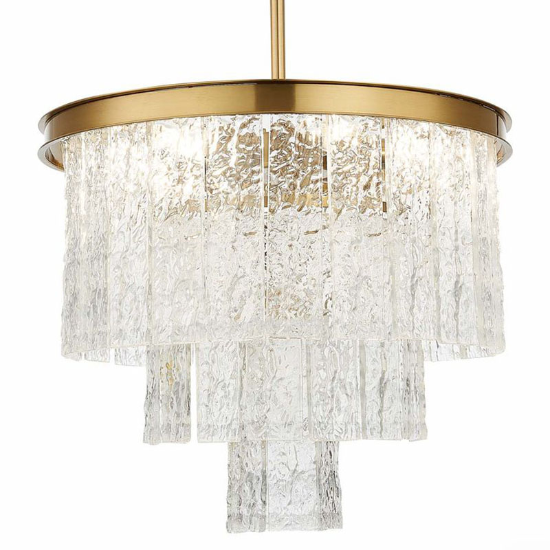 Люстра Renea Textured Glass Chandelier Brass Латунь Прозрачное Стекло в Перми | Loft Concept 