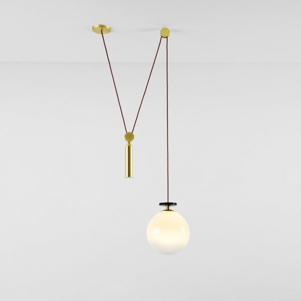 Подвесной светильник Shape up Pendant Globe White Латунь Белый в Перми | Loft Concept 