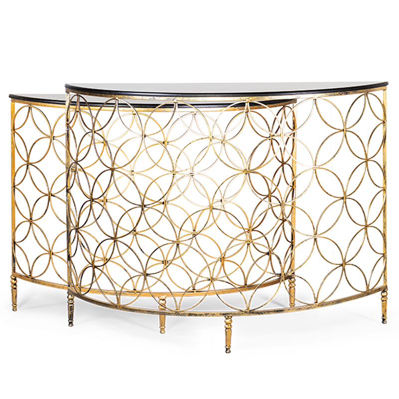 Комплект консолей Gold Lace Console Золотой в Перми | Loft Concept 