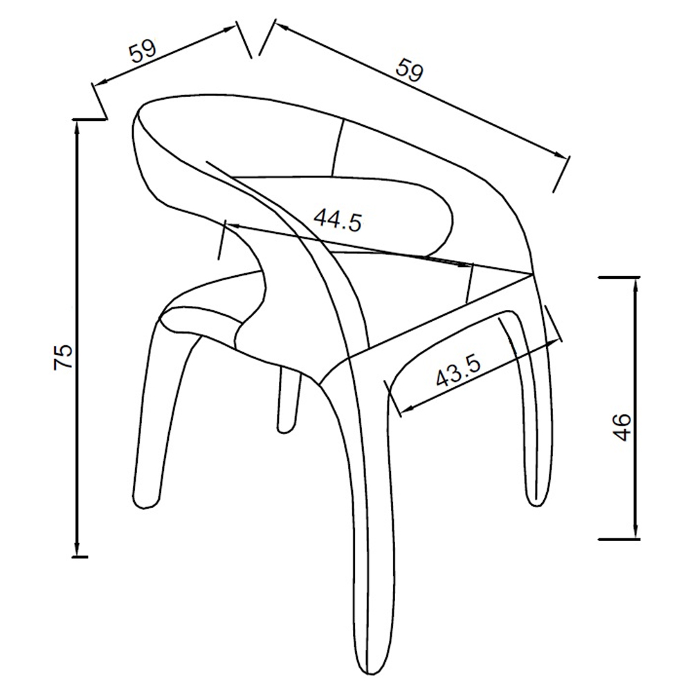 Стул обеденный бежевый из экокожи Unique Futuristic Chair в Перми