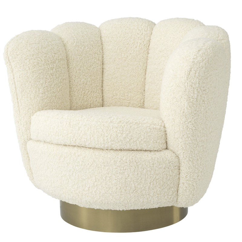 Кресло Eichholtz Swivel Chair Mirage cream Кремовый Матовая латунь в Перми | Loft Concept 