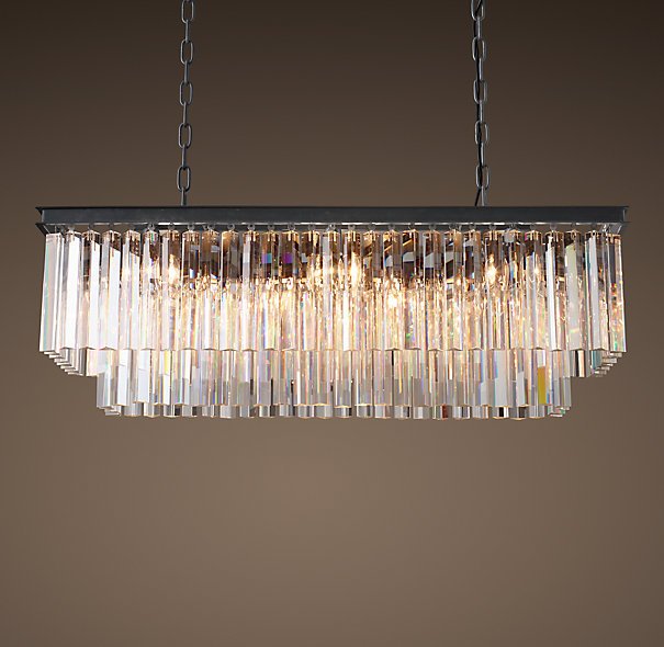 Люстра RH 1920s Odeon Clear Glass Fringe Black iron 90 Черный в Перми | Loft Concept 