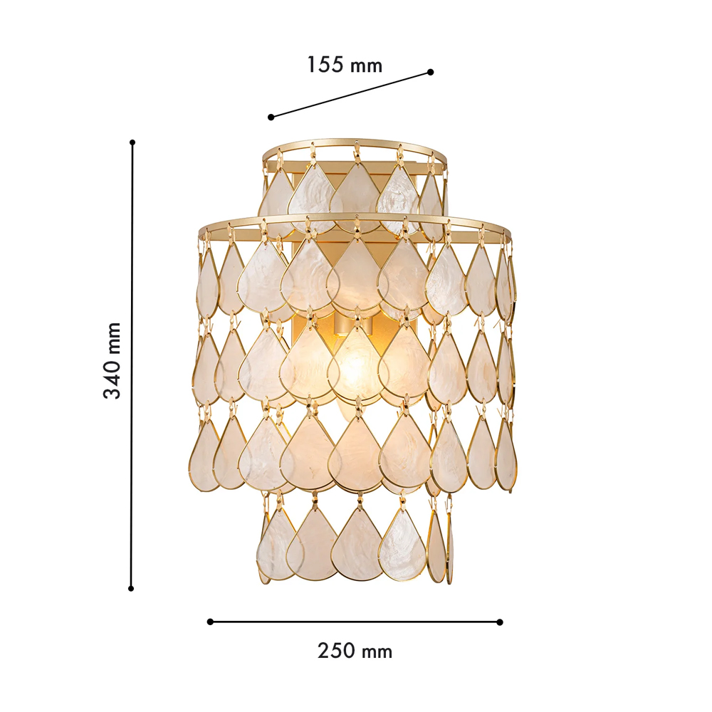 Бра с декором из натуральной морской ракушки Iridescent Light в Перми