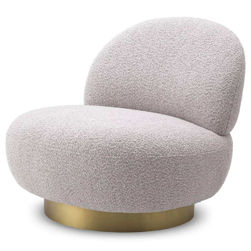 Кресло Eichholtz Swivel Chair Clement Grey Светло-серый Латунь в Перми | Loft Concept 