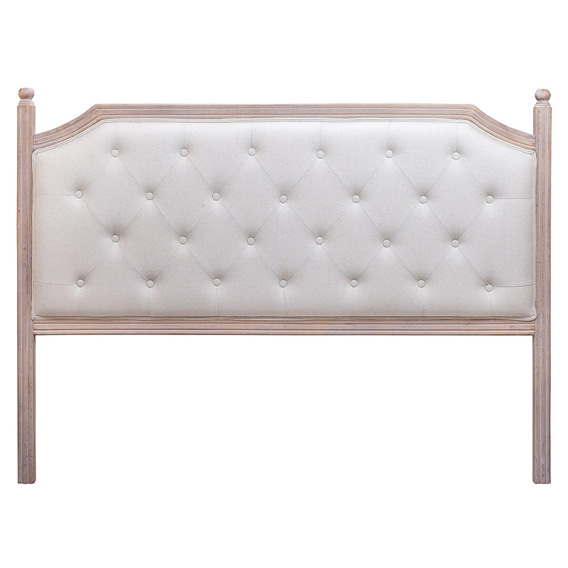 Изголовье кровати бежевое с мягкой обивкой из льна Emma Headboard Бежевый Коричневый в Перми | Loft Concept 