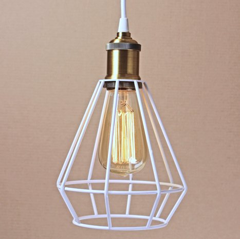 Подвесной светильник Wire Cage Pendant Punch White Белый в Перми | Loft Concept 