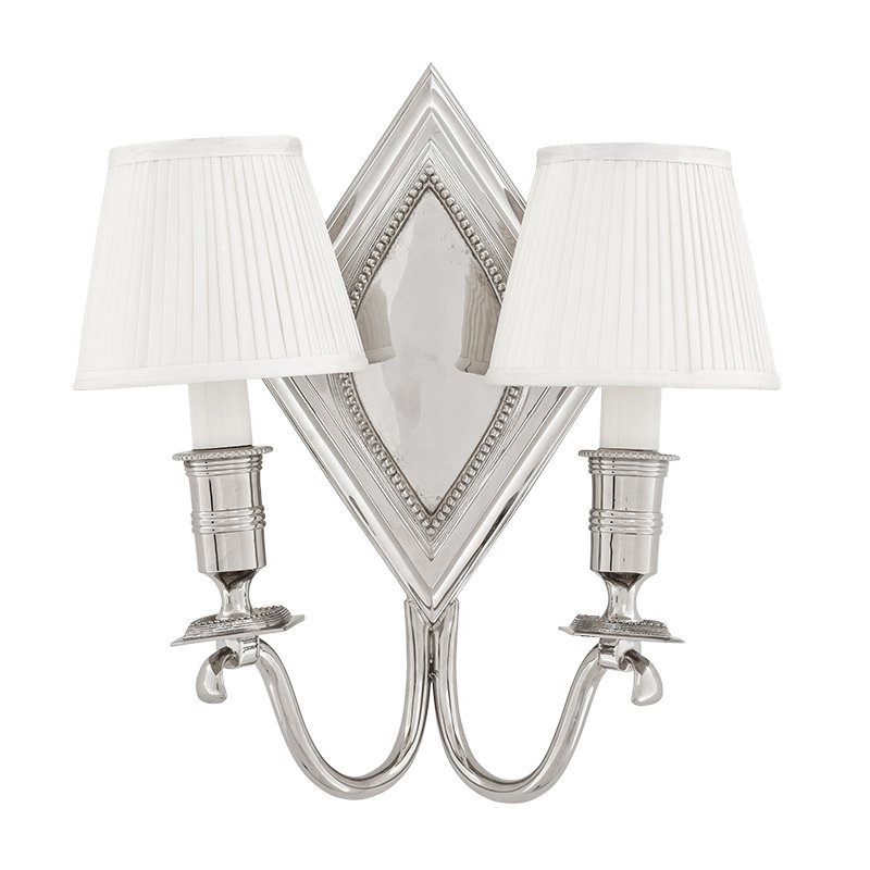 Бра Eichholtz Wall Lamp Diamond Double Никель Белый в Перми | Loft Concept 