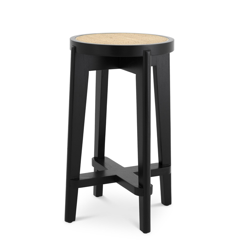 Полубарный стул Eichholtz Counter Stool Dareau black Бежевый Черный в Перми | Loft Concept 