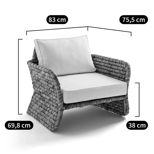 Кресло из плетеного гиацинта Gardner Wicker Armchair в Перми