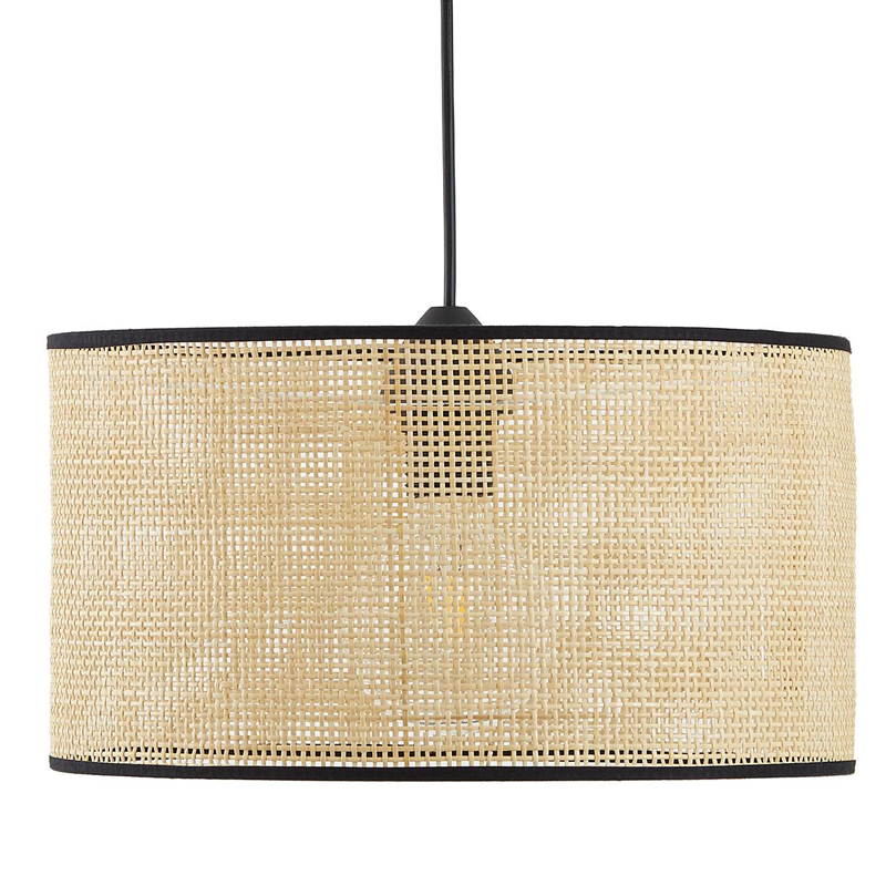 Подвесной светильник Ottar Wicker beige black 40 Бежевый Черный в Перми | Loft Concept 