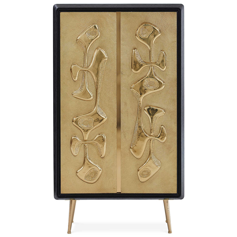 Шкаф Jonathan Adler Reform Accent Cabinet Золотой Черный в Перми | Loft Concept 