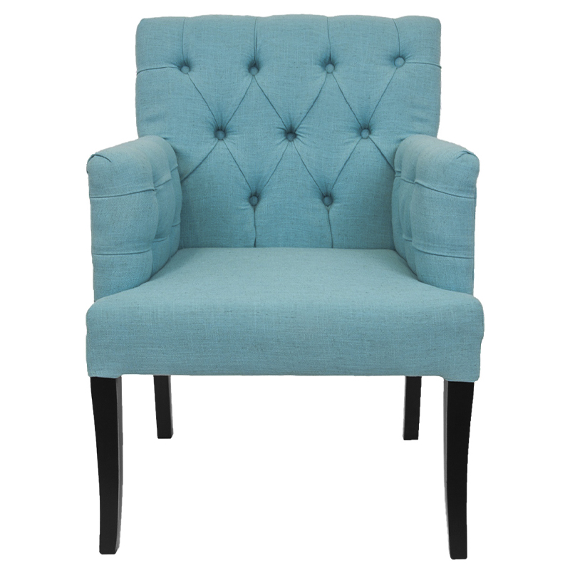 Кресло Addison Chic Armchair blue flax Бирюзовый Черный в Перми | Loft Concept 