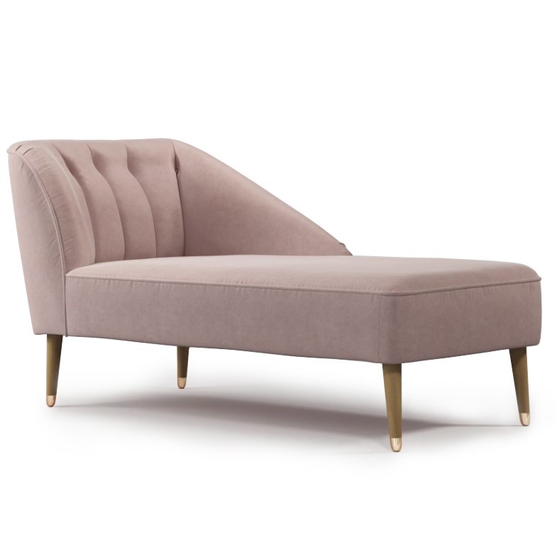 Кушетка Chaise Longue, Pink Cotton Velvet Розовый пастельный в Перми | Loft Concept 