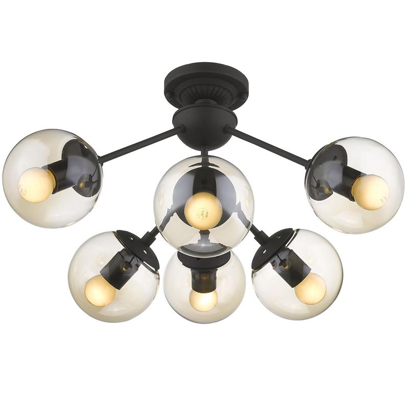 Потолочный светильник Ceiling Lamp Modo 6 black Черный Янтарный в Перми | Loft Concept 