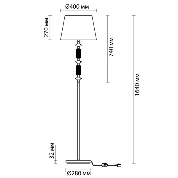 Торшер Iris Fabric Lampshade Floor lamp Candy в Перми