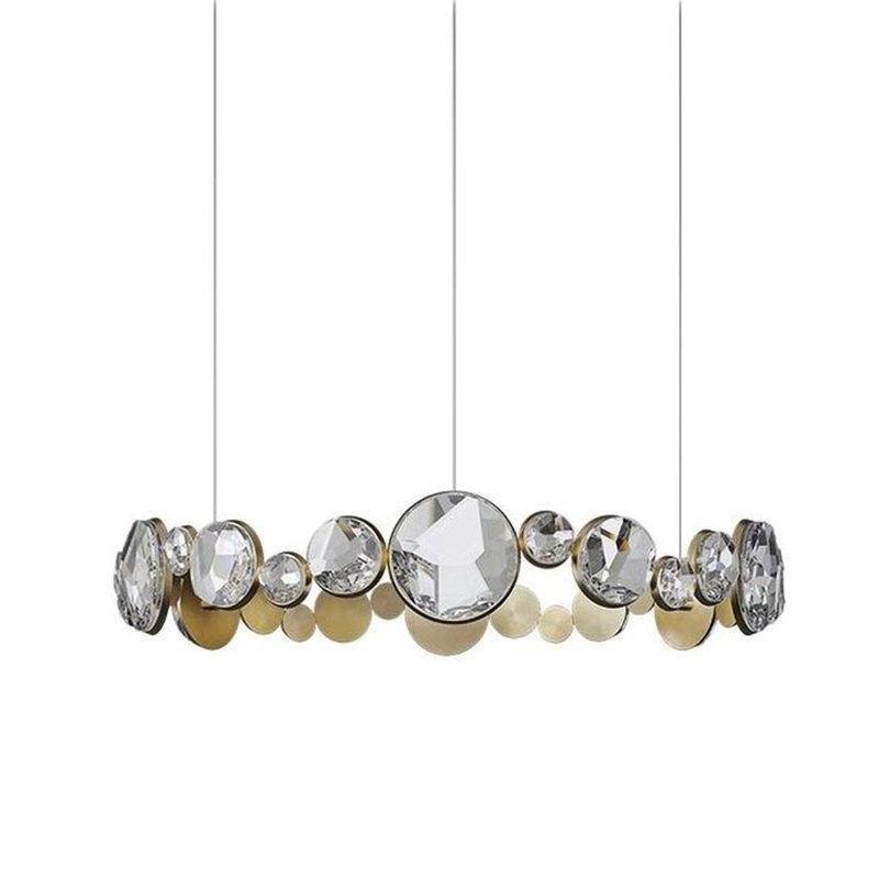 Люстра RING horizontal chandelier with crystals Прозрачный Латунь в Перми | Loft Concept 