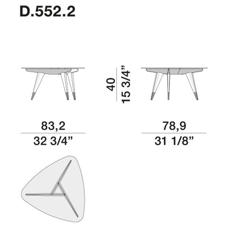 Дизайнерский кофейный стол со стеклянной столешницей Gio Ponti D.552.2 Coffee Table в Перми