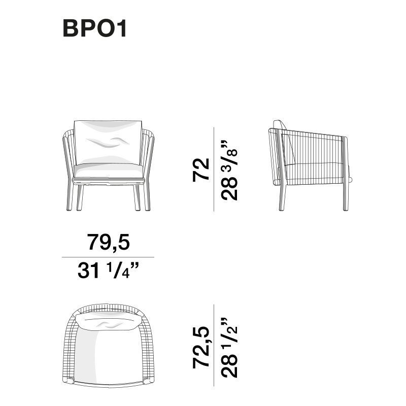 Дизайнерское уличное кресло из массива дерева с веревочной спинкой BOBOLI Armchair в Перми