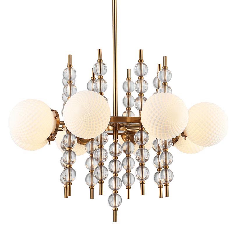 Люстра Addelyn Chandelier 8 lamp Белый Латунь в Перми | Loft Concept 