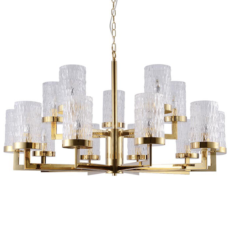 Люстра Estebe Glass Gold Chandelier 14 Золотой Прозрачный в Перми | Loft Concept 