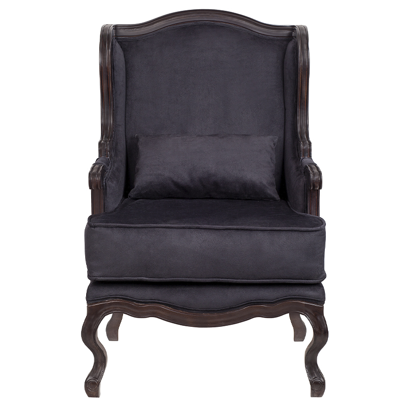 Кресло George Grand Armchair black velour Черный Коричневый в Перми | Loft Concept 