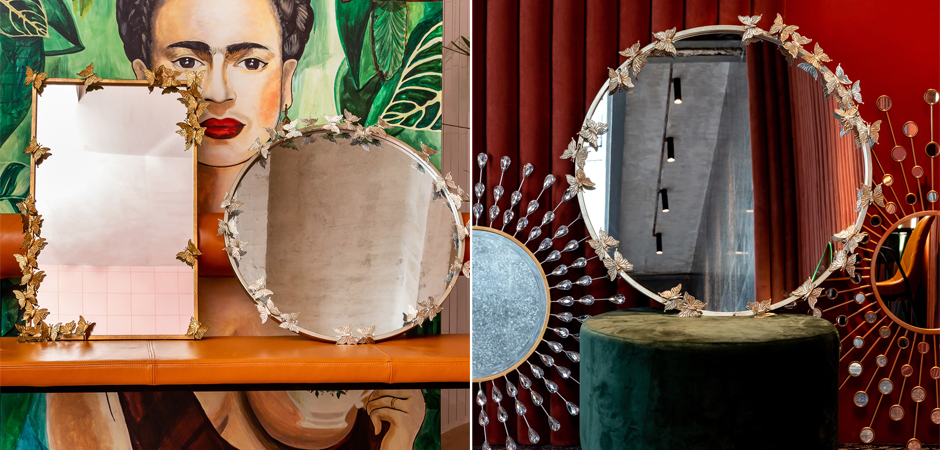 Зеркало Butterflies Circle Silver Mirror Зеркало Butterflies Circle Silver Mirror - Loft-Concept в Перми