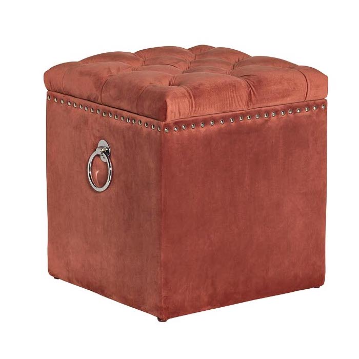 Пуф Terracotta Box Puff Терракотовый Хром в Перми | Loft Concept 