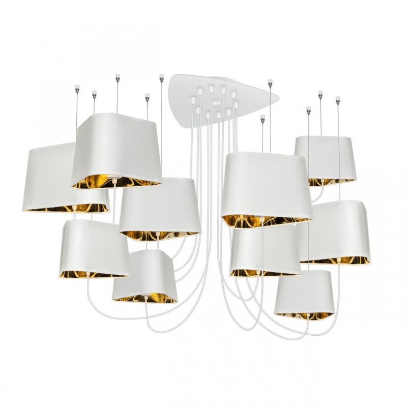 Люстра Designheure Lighting White Grand Nuage10 плафонов Белый Золотой в Перми | Loft Concept 