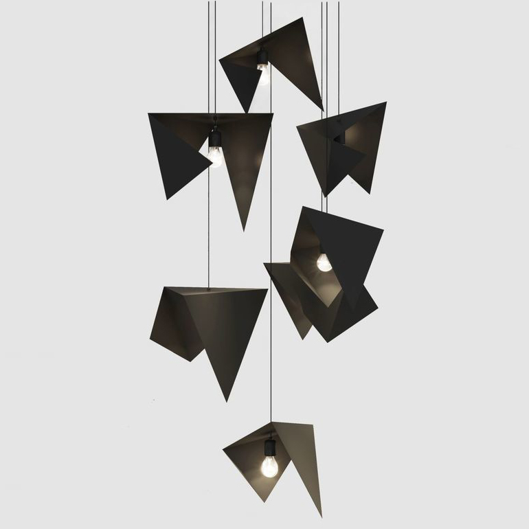 Люстра Chandelier BIRD 7 black LGH0731 Черный матовый в Перми | Loft Concept 