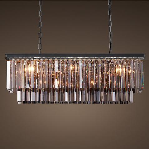 Люстра ЛЮСТРА RH 1920S ODEON SMOKE GLASS FRINGE 90 Черный в Перми | Loft Concept 