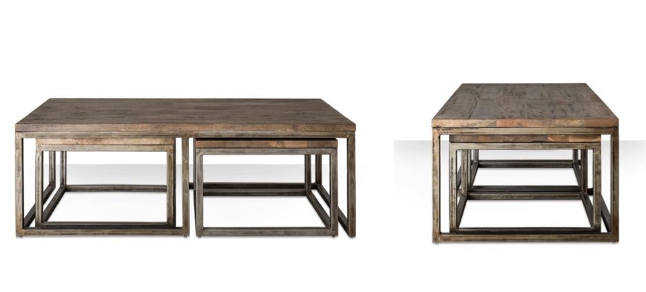 Журнальный стол Industrial Metal Rust Triple Table Журнальный стол Industrial Metal Rust Triple Table - Loft-Concept в Перми