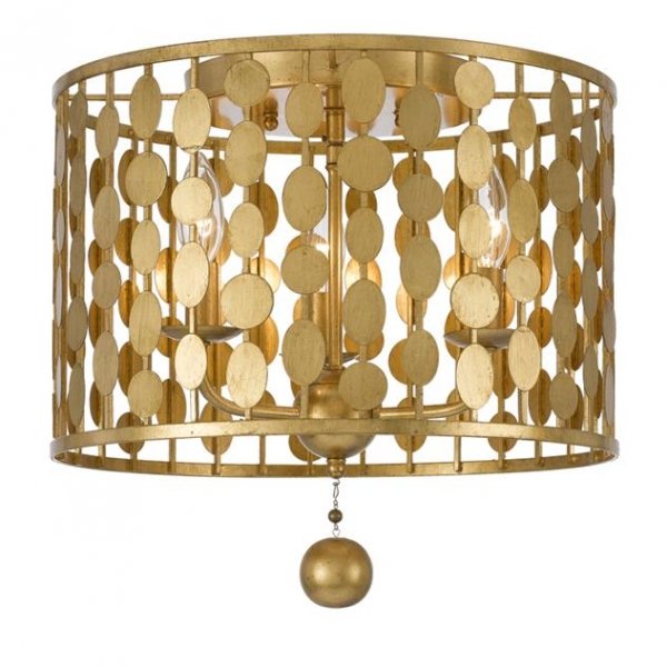 Потолочный светильник Crystorama Layla  Light Antique Gold Ceiling Mount top Латунь в Перми | Loft Concept 